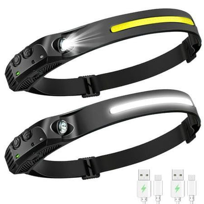LED Headlamp Rechargeable 2000mAh Battery